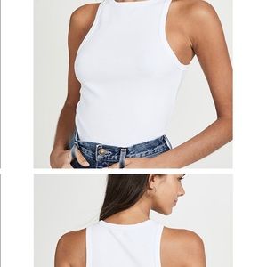 Agolde ribbed tank in white